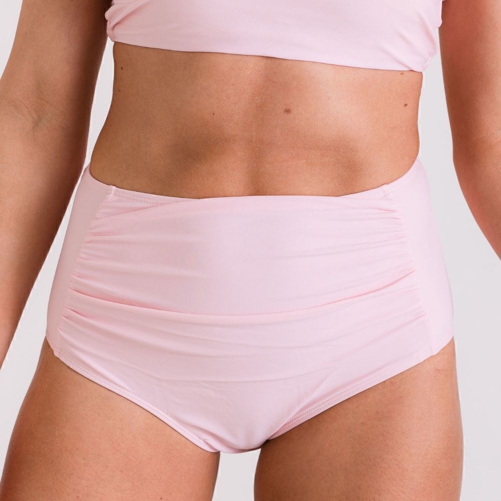 High Waist Ruched Bikini Swimsuit Bottom 2XL